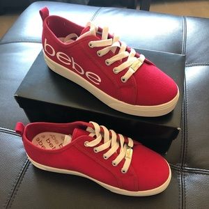 NEW Bebe Red Sneakers